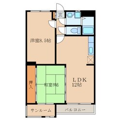 ウエストヒルズ西原台　Ａ棟の物件間取画像